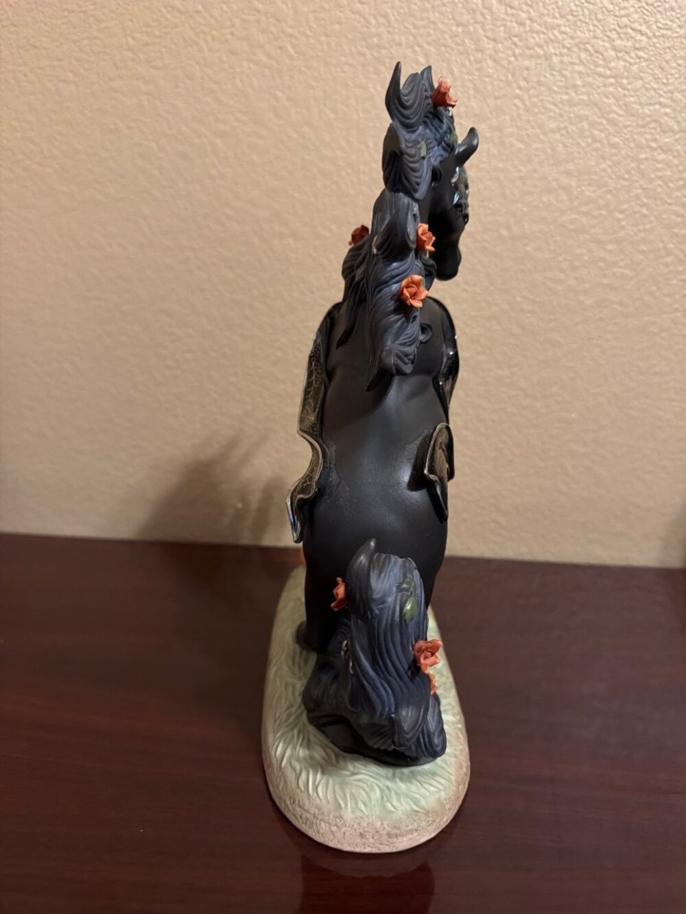 2002 Princeton Gallery Halloween Magic Unicorn Black Porcelain Figurine - No Box - Picture 5 of 17